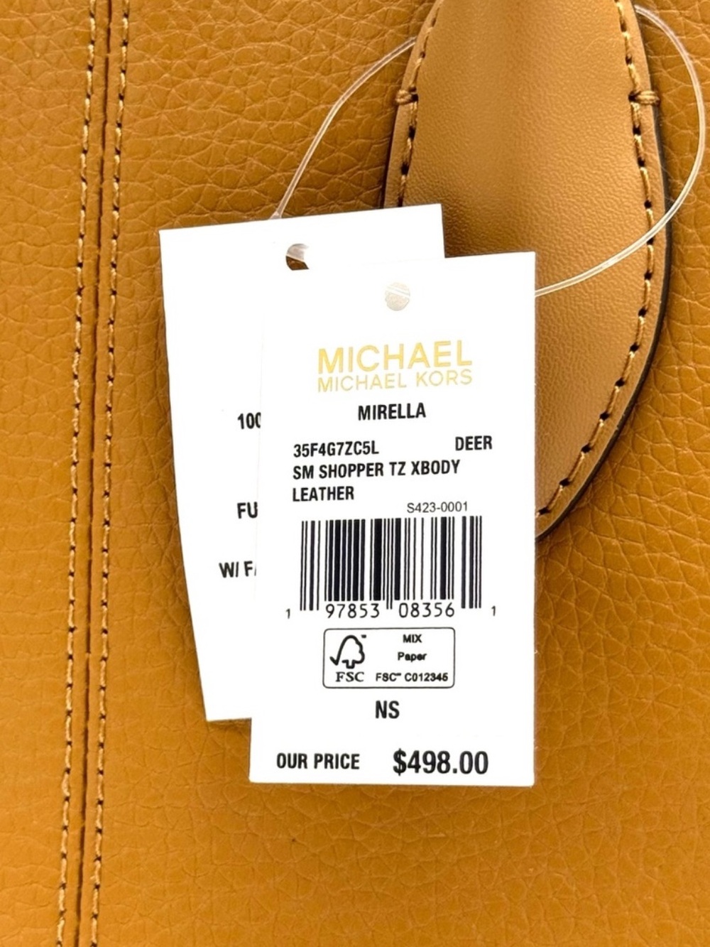 Michael Kors Mirella Small Shopper TZ Xbody Bag - Deer - Picture 9 of 9